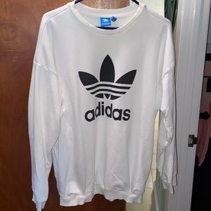 White Adidas Crewneck